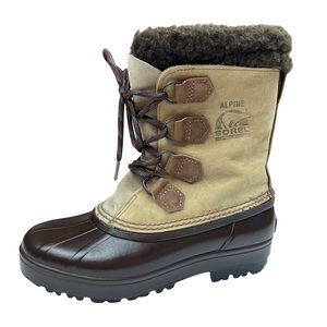 Sorel || Womens Alpine brown snow boots Waterproof Felt Liner lace up Size 7